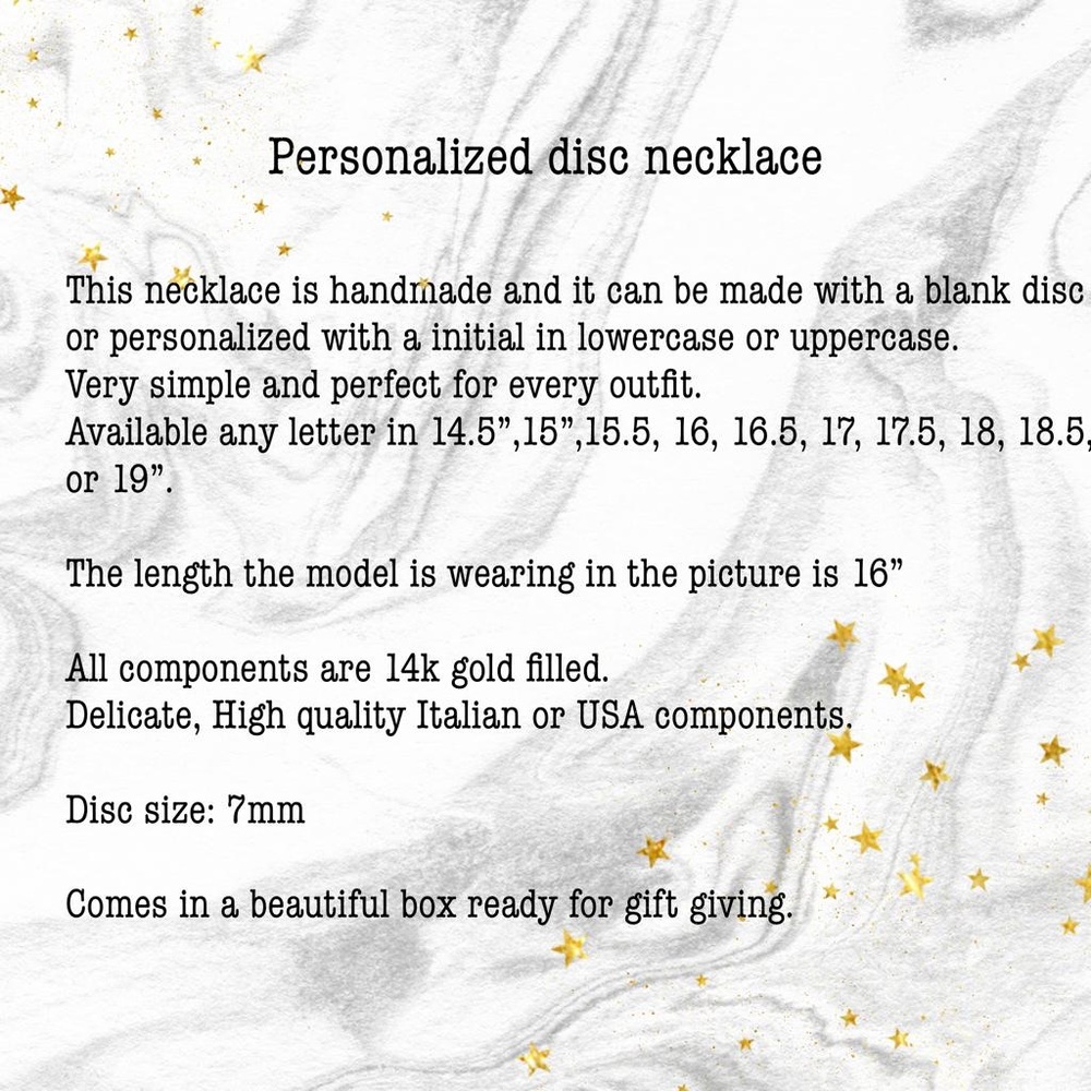 GOLD Personalized Disc Initial Necklace - Picture 3 of 4